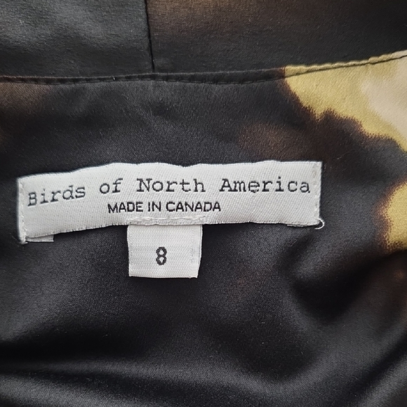 Birds‑of‑North‑America — Black & Cream Print Long‑Sleeve Mini Shirt‑Dress — Size - Picture 10 of 11